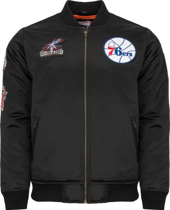 Produktbild Mitchell & Ness M&N Satin Bomber Jacke - PATCHES Philadelphia 76ers - XL (XL)