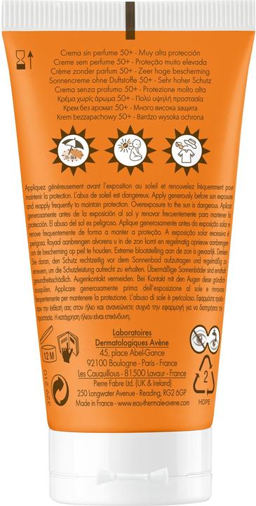 Actual product image Avène Sunscreen without fragrance (Suntan cream, SPF 50, 50 ml, 67 g)
