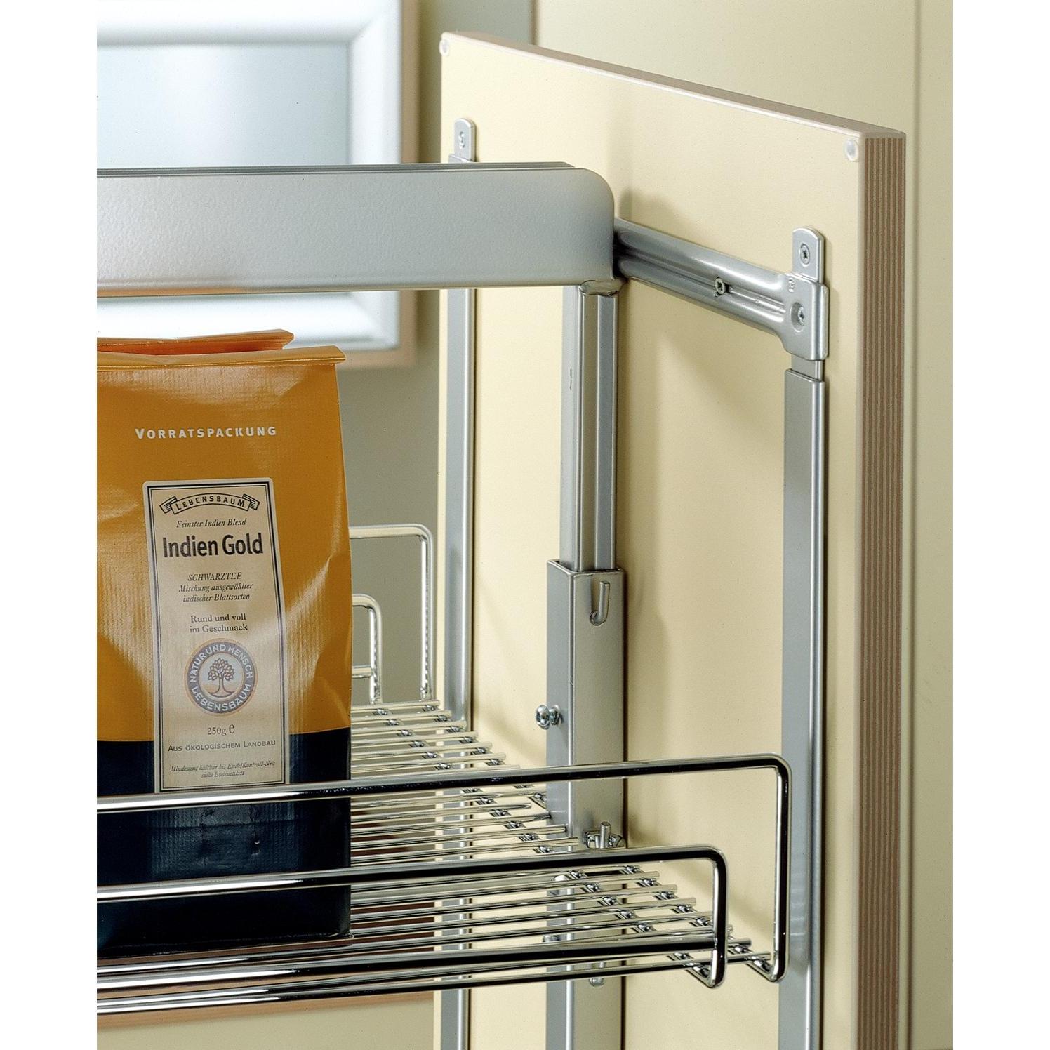 Hettich, Möbelausstattung, Höhenverstellbarer Tragrahmen Dispensa 90°, B 362 mm, H 1900 - 2300 mm, silber (2 Stk.)