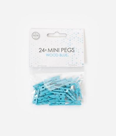 Produktbild Fiesta Mini Wäscheklammern aus Holz - Blau - 24 Stück