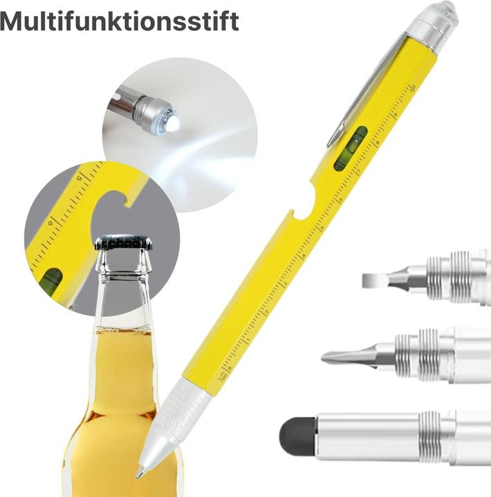Image du produit Hermex 8in1 Stylo à bille multi-fonctions Stylo tactile Niveau à bulle Tournevis (8 Fonctions)