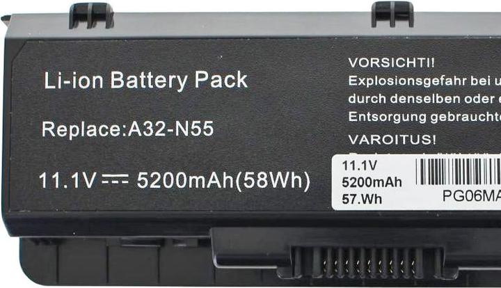 Produktbild ASUS Akku N45, N55, N75 Akku A32-N55 (6 Zellen, 5200 mAh)