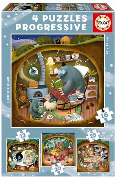 Actual product image Educa Παζλ Progressive Puzzles Forest Tales 12+16+20+25 EDU19685 (4 pieces)