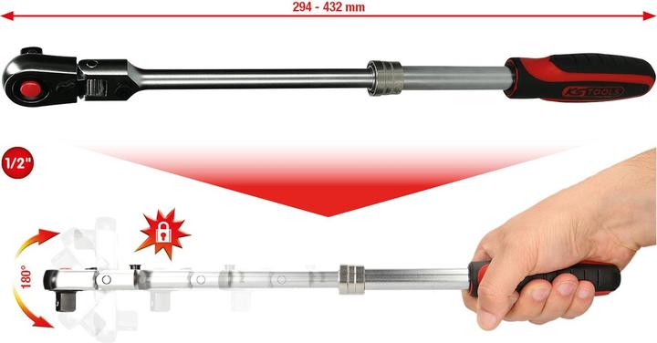 Productafbeelding KS Tools Teleskop-Gelenk-Umschaltknarre (1/2")
