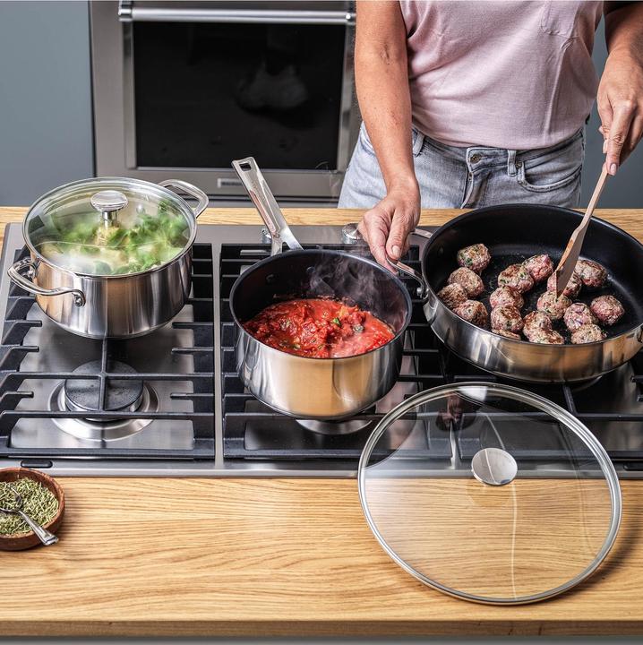Actual product image KitchenAid Stainless Steel Pannenset 4-delig (28 cm, Pan set + pot set, Stainless steel)