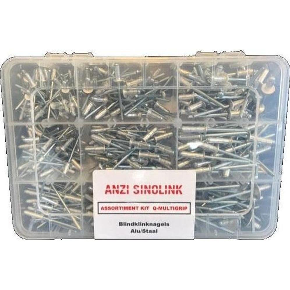 Pull-Link, Rivetti, 15ASSORT-MULTI Blindnieten Alu/Stahl 405 Stück Sortiment