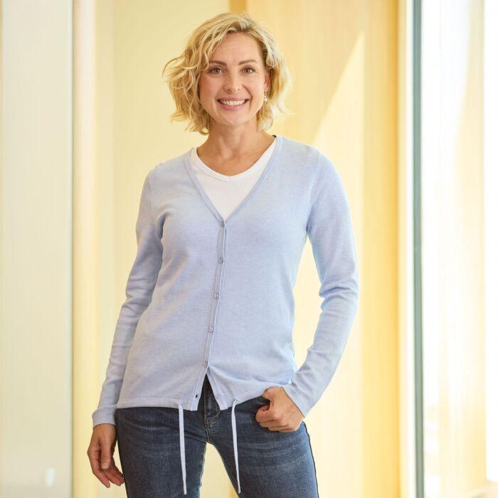 Produktbild Artime Gemusterter V-Neck Cardigan, weiche Qualität, ca. 62 cm (M)