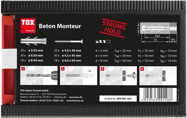 Immagine prodotto Tox Standard-Sortiment Monteur Beton (136 pz.)