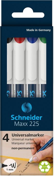 Immagine prodotto Schneider Marcatore OHP Maxx solubile in acqua, M, caso di 4: rosso, blu, verde, nero (4 x)