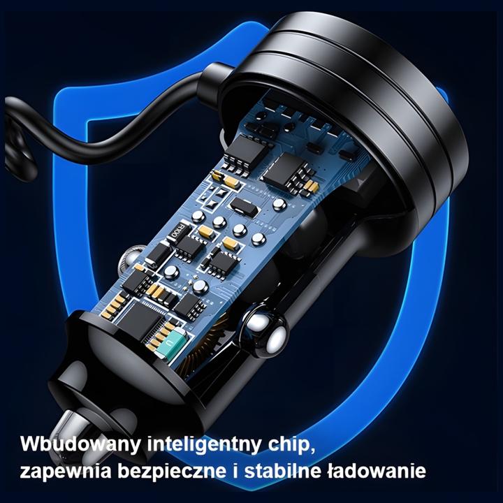 Image du produit Usams Chargeur de voiture avec câble de type C