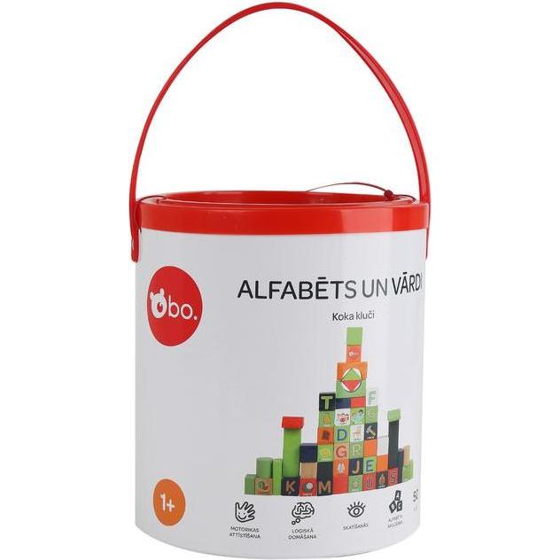 bo. wooden blocks "Alphabet and Words" LAT (Deutsch, Lettisch) (120470LV)