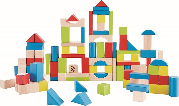 Hape Wooden beech building blocks, 100 pieces