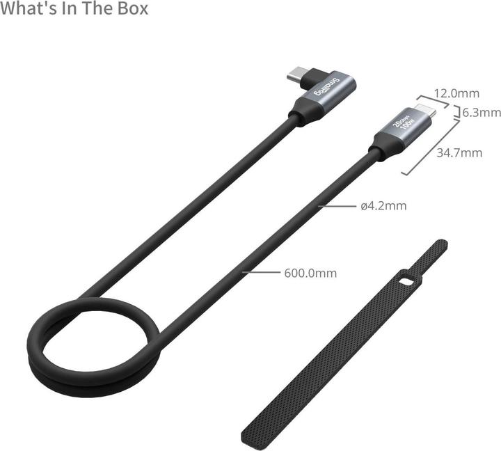 Produktbild SmallRig USB C – USB C (0.60 m, USB 3.2 Gen 2x2, 100 W)