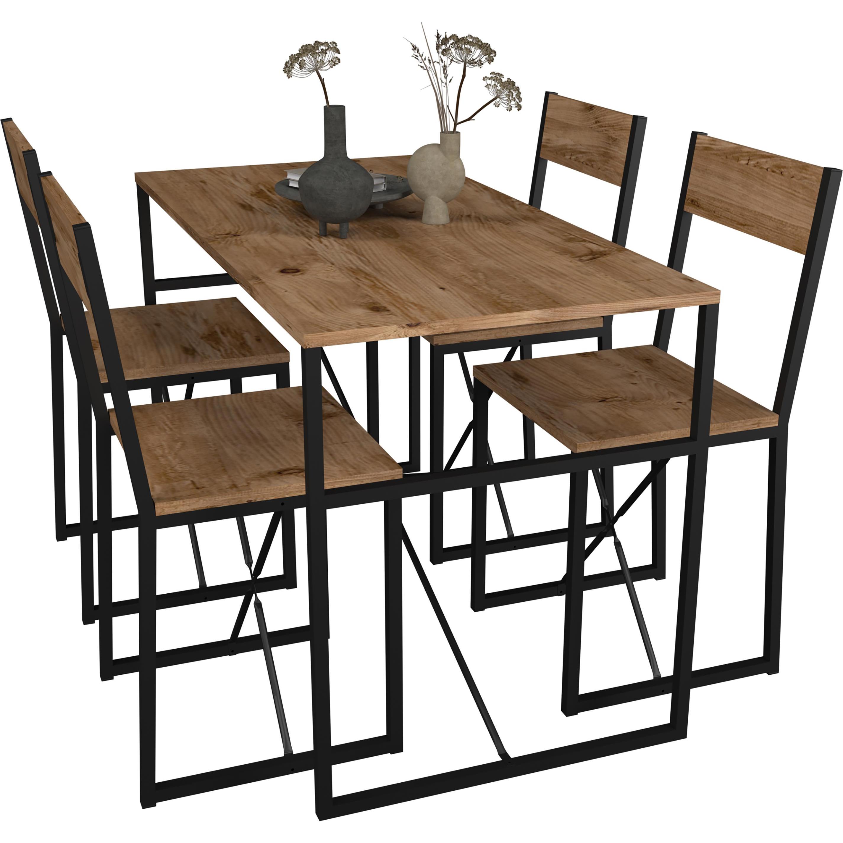 Thumbnail - VCM, Esstisch, Essgruppe Tischgruppe Set Insasi L (120 x 60 x 85 cm)