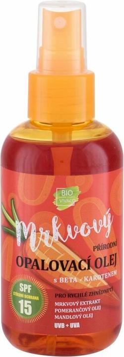 Immagine prodotto Vivapharm Vivaco S.R.O. - Olio abbronzante 100% naturale con estratto di carota Spf 15 (Olio autoabbronzante, 150 ml)