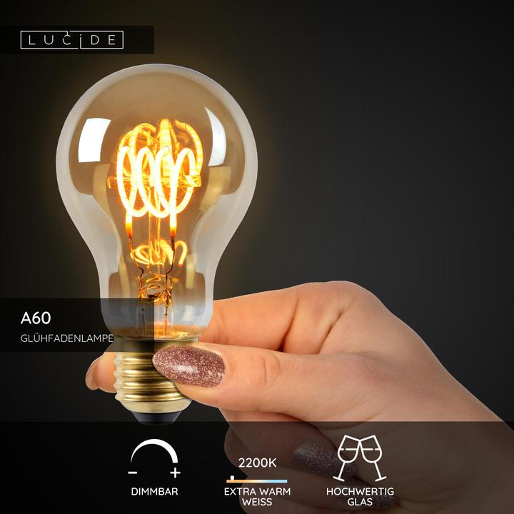 Produktbild Lucide Amber (E27, 4.90 W, 380 lm, 1 x, G)