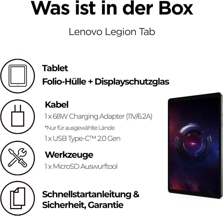 Actual product image Lenovo Legion Tab (WLAN only, 8.80", 256 GB, Eclipse Black)