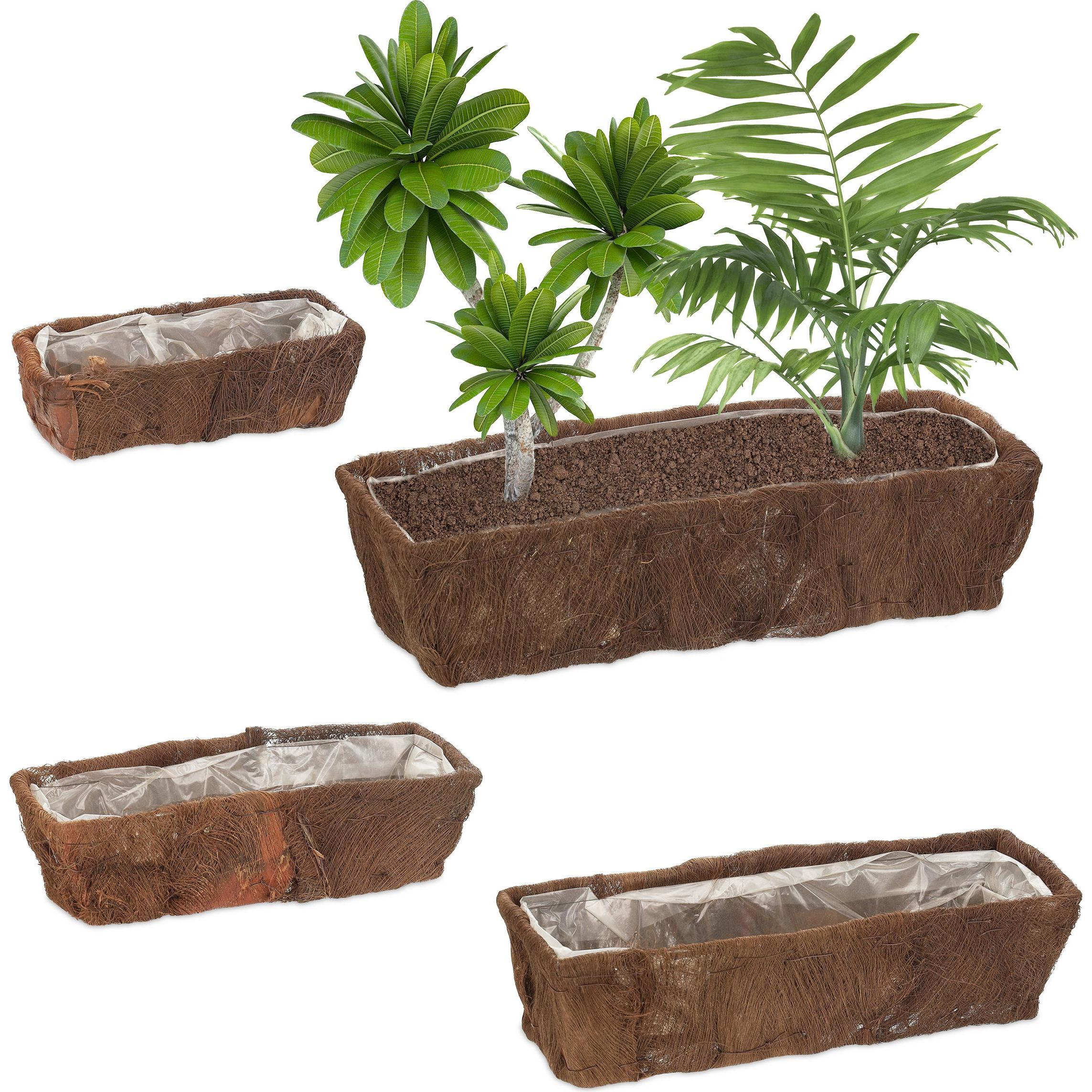 Relaxdays, Blumentopf, 4x Blumenkasten (57.50 cm)