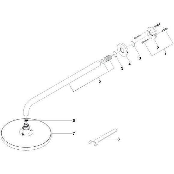 Thumbnail - Dornbracht, Duschbrause, Dornb Regenbrause mit Wandanbindung d= 220mm chrom (1 Strahlarten, 8.60 l/min)