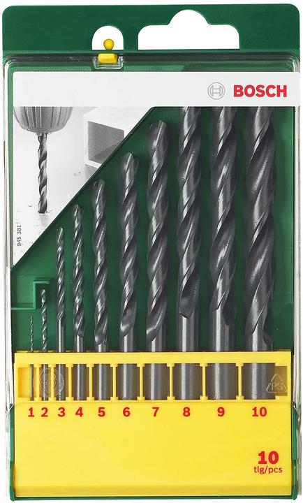 Produktbild Bosch Zubehör Metallbohrer-Set HSS-R, 10-teilig, 1 - 10 mm (5 mm, 6 mm, 7 mm, 8 mm, 10 mm, 4 mm, 3 mm, 2 mm, 1 mm, 9 mm)