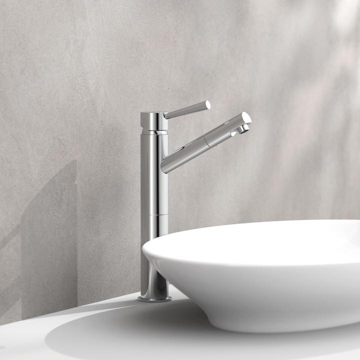Produktbild Schütte Wasserhahn Bad CORNWALL Waschtischarmatur Chrom Haarbrause Ausziehbar Einhebelmischer 20150