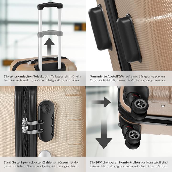 Actual product image tectake Trolley Set 3 pcs. (98 l, L (90 - 115l))
