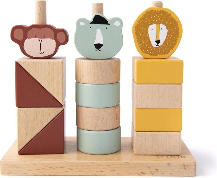 Actual product image Trixie Baby Wood stacking game with animals