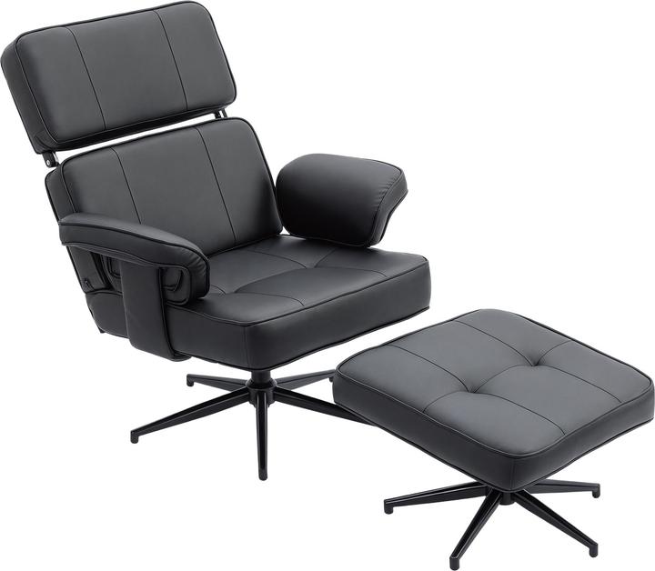 Produktbild Homcom Relaxsessel Kunstleder, Metall Schwarz