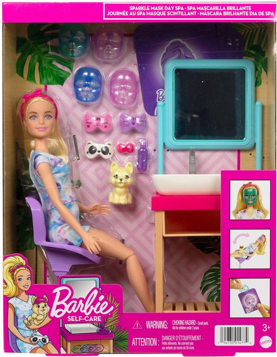 Actual product image Barbie Sparkle Mask Spa Day Playset, Doll & Accessories