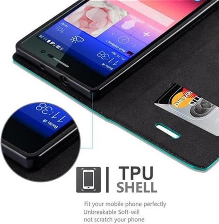 Actual product image Cadorabo Book Invisible Magnet Cover (Huawei Ascend P7)