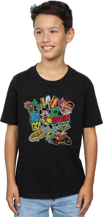 Image du produit - T-shirt TEEN TITANS GO ROBIN MONTAGE - Garçon (116)