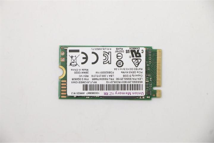 Actual product image Lenovo SSD 512B M.2 2242 PCIe3x4 UM STD (512 GB, M.2 2242)