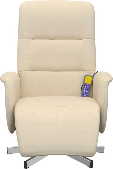 Immagine prodotto VidaXL Sedia da massaggio con poggiapiedi in tessuto color crema, colore