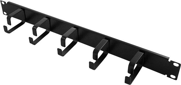 Produktbild LogiLink 19" Kabelführungspanel 1HE, mit 5 Metallringen, schwarz, ® (OR101B)