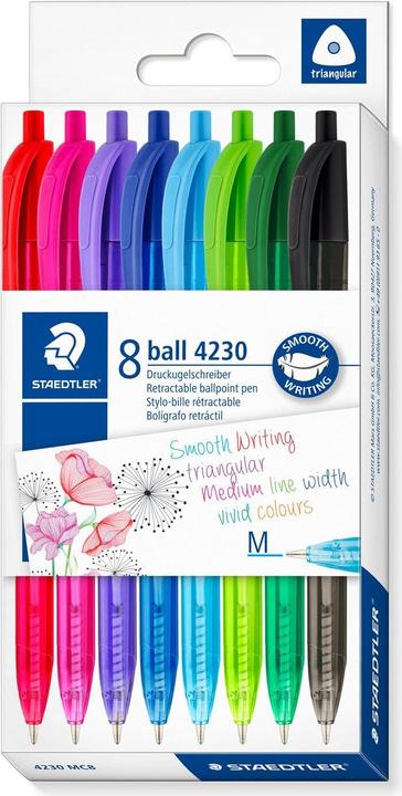 Staedtler Biros ball 4230 M, 8-pack cardboard box (Multicoloured, 8x)