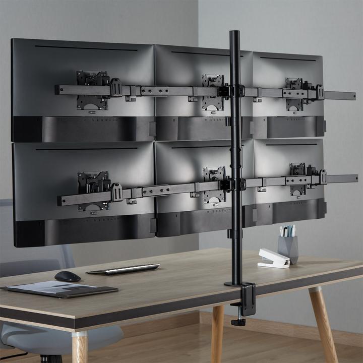 Produktbild InLine Tischhalterung, für 6x LCD-/LED-Display bis 81cm (32"), max. 7kg, schwarz (Tisch, 32", 7 kg)