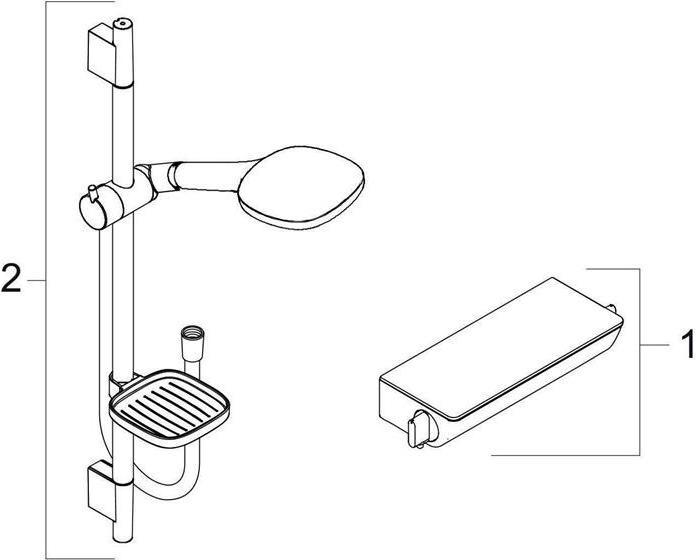 Actual product image hansgrohe HG shower combination ECOSTAT SELECT COMBI Bsta Unica'S Puro 650mm white/chrome