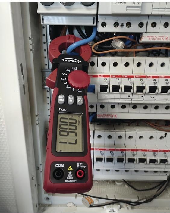 Produktbild Testboy Leckstromzange TV 217 Messbereich 1µA – 150A(AC) Zangenöffnung 27 mm (CAT III 600V)