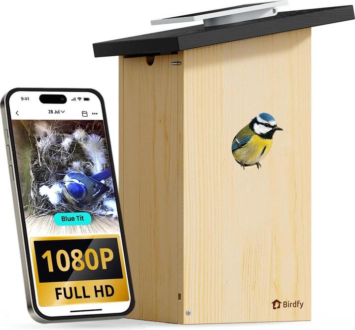 Actual product image Birdfy Nesting box with camera and solar