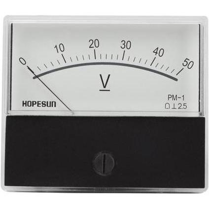 Velleman, Multimeter, ANALOGES EINBAU-SPANNUNGSMESSGERÄT 50 V DC / 70 x 60 mm