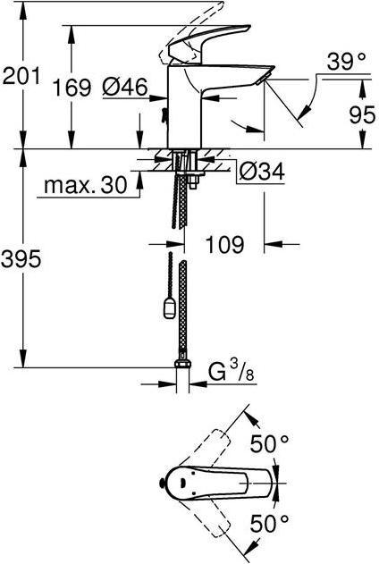 Produktbild Grohe EH-WTbatt EUROSMART 1/2Zoll, S-Size chrom