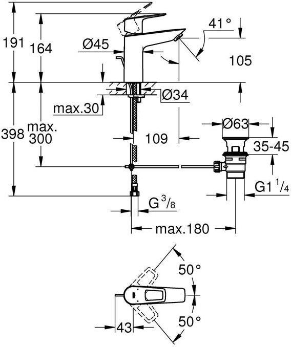 Produktbild Grohe Einhand-Waschtischbatterie BAULOOP 1/2Zoll, M-Size chrom
