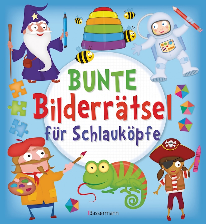 Produktbild Bunte Bilderrätsel für Schlauköpfe. Labyrinthe, Suchbilder, Memory, Puzzles, Sudokus, Fehler finden (Deutsch, Kate Overy, Ed Myer, Graham Rich, Birte Dittmann, 2020)