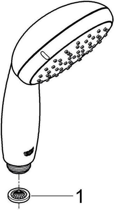 Image du produit Grohe Douchette à main TEMPESTA 100 100mm m débit-const 5,7 l/min chr (2 Types de jets, 5.70 l/min)