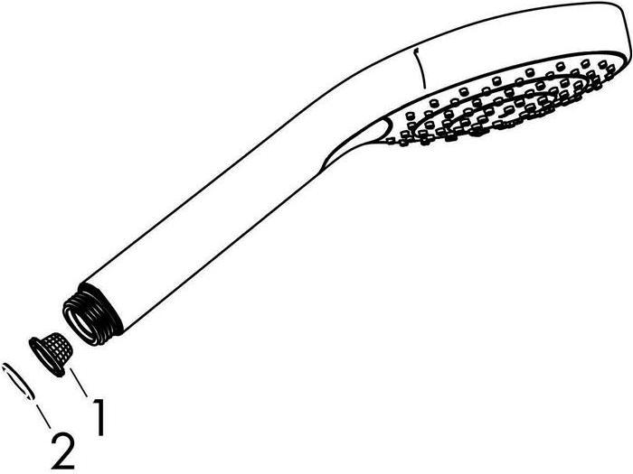 Actual product image hansgrohe HG hand shower Croma Select E Vario DN 15 EcoSm version 9 l/min white/chrome (3 Beam types, 9 l/min)
