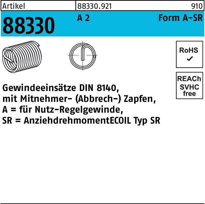 Produktbild Amecoil Gewindeeinsatz R 88330 Form A M 6 x 9 A 2