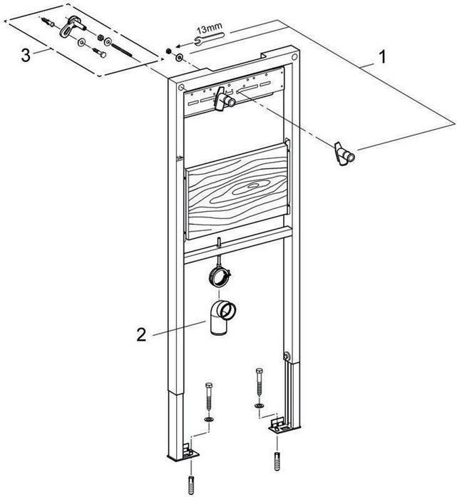 Produktbild Grohe Ausguss-Element RAPID SL für Wandbatterie, Schallschutz