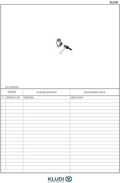 Produktbild Kludi Unterputzventil Baus. 1 - Vormontage DN 15 G-anschl G 1/