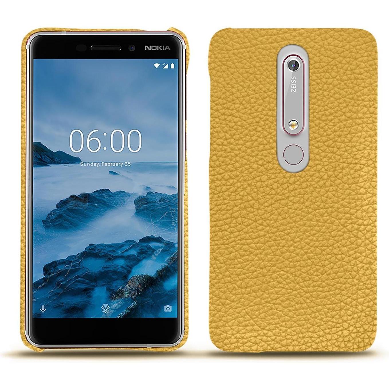 Noreve Lederschutzhülle (Nokia 6 (2018)), Smartphone Hülle, Orange