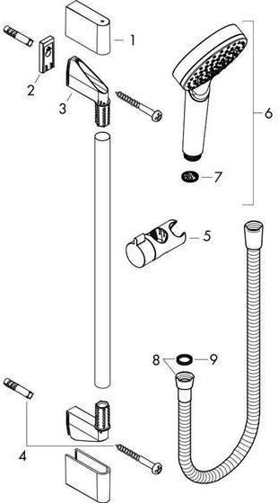 Actual product image hansgrohe HG Shower set CROMETTA 1JET Unica' Croma Bsta 90cm EcoS 9 l/m we/chr
